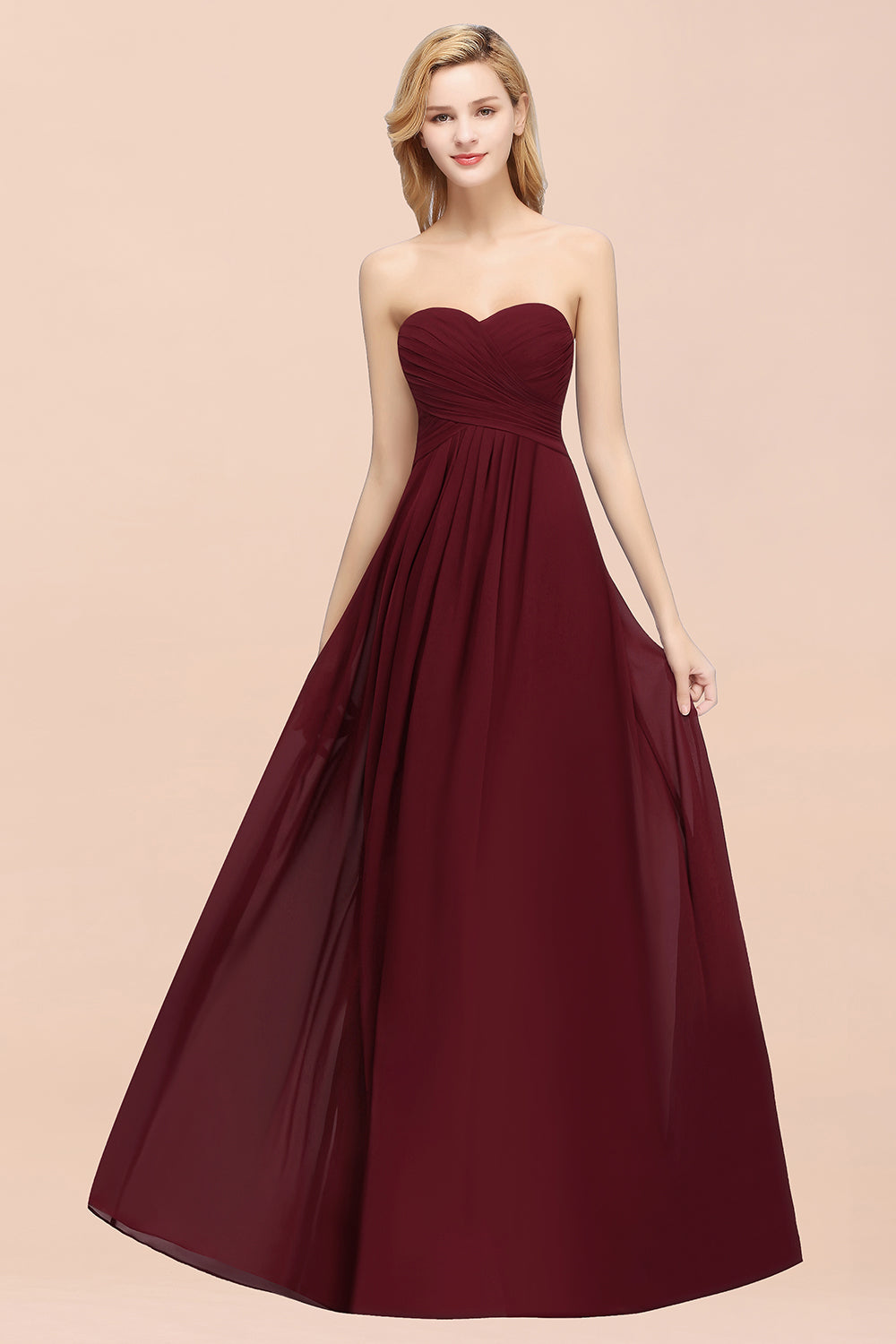 Vintage Sweetheart Long Grape Affordable Bridesmaid Dresses Online