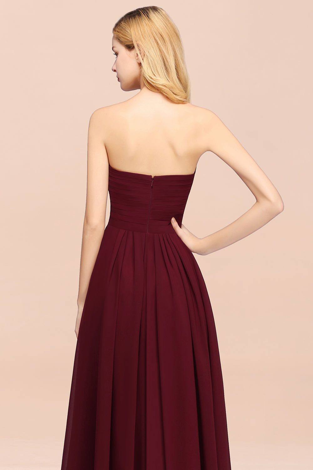 Vintage Sweetheart Long Grape Affordable Bridesmaid Dresses Online