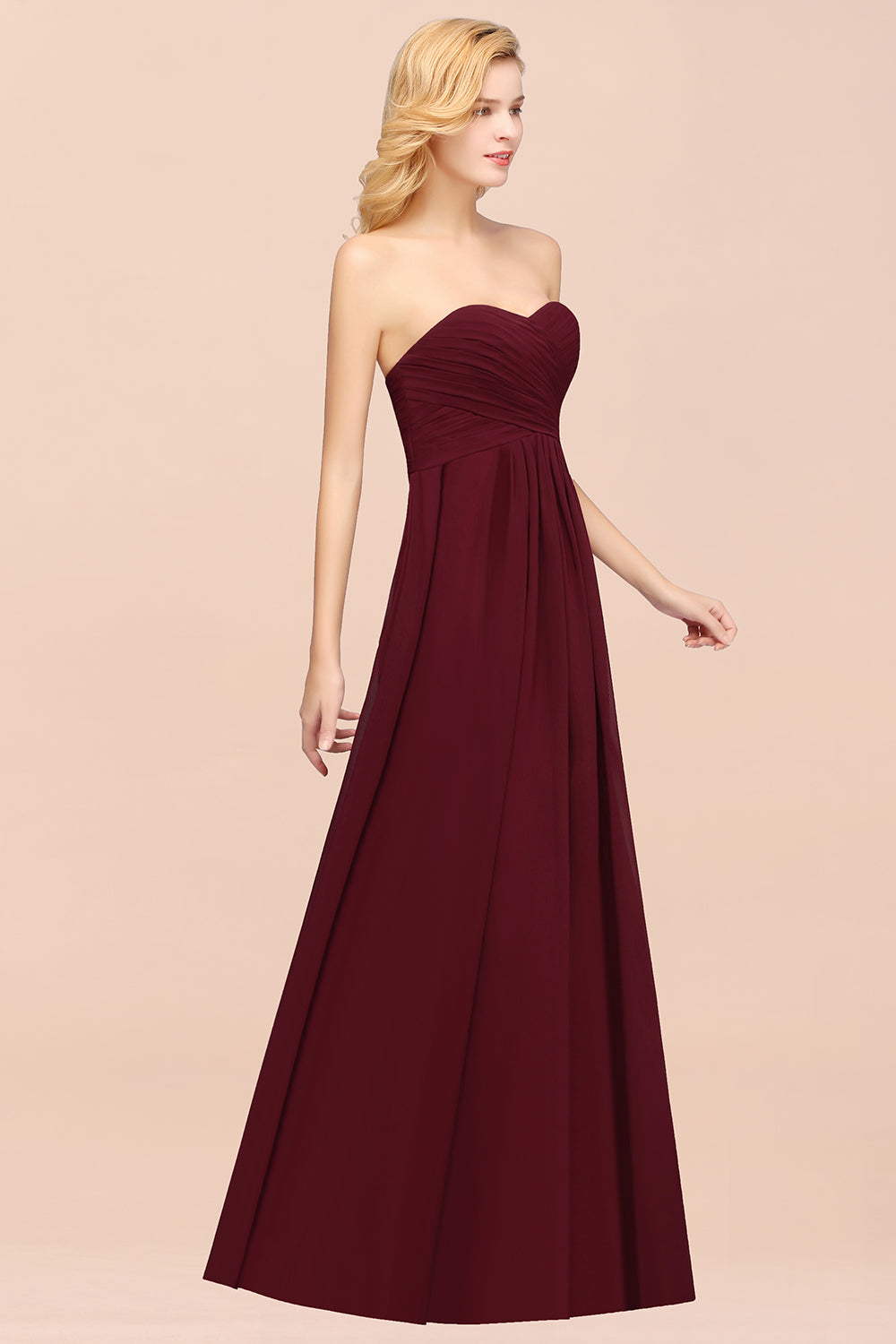 Vintage Sweetheart Long Grape Affordable Bridesmaid Dresses Online