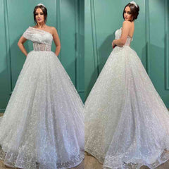 White Ball Gown Wedding Dress Lace With Off-the-Shoulder